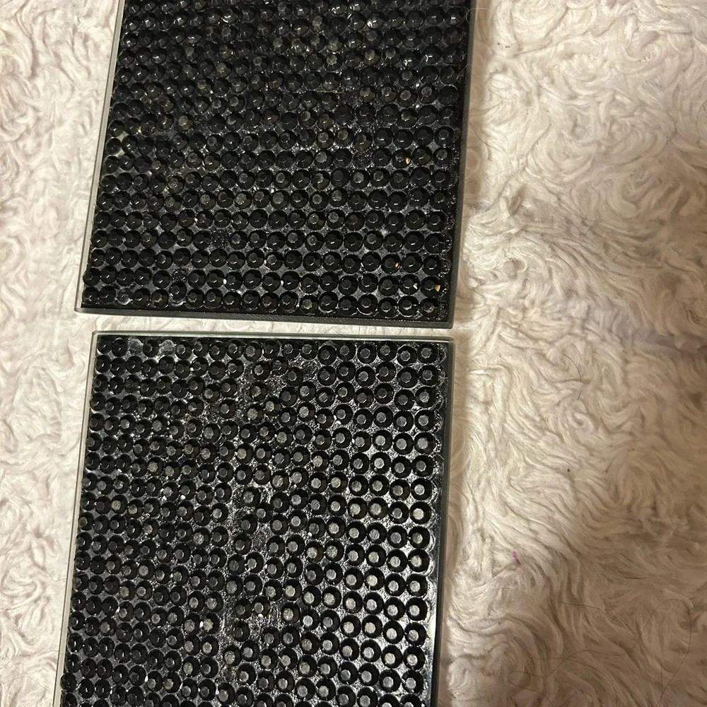 Black Rhinestone Coasters set of‎ 2